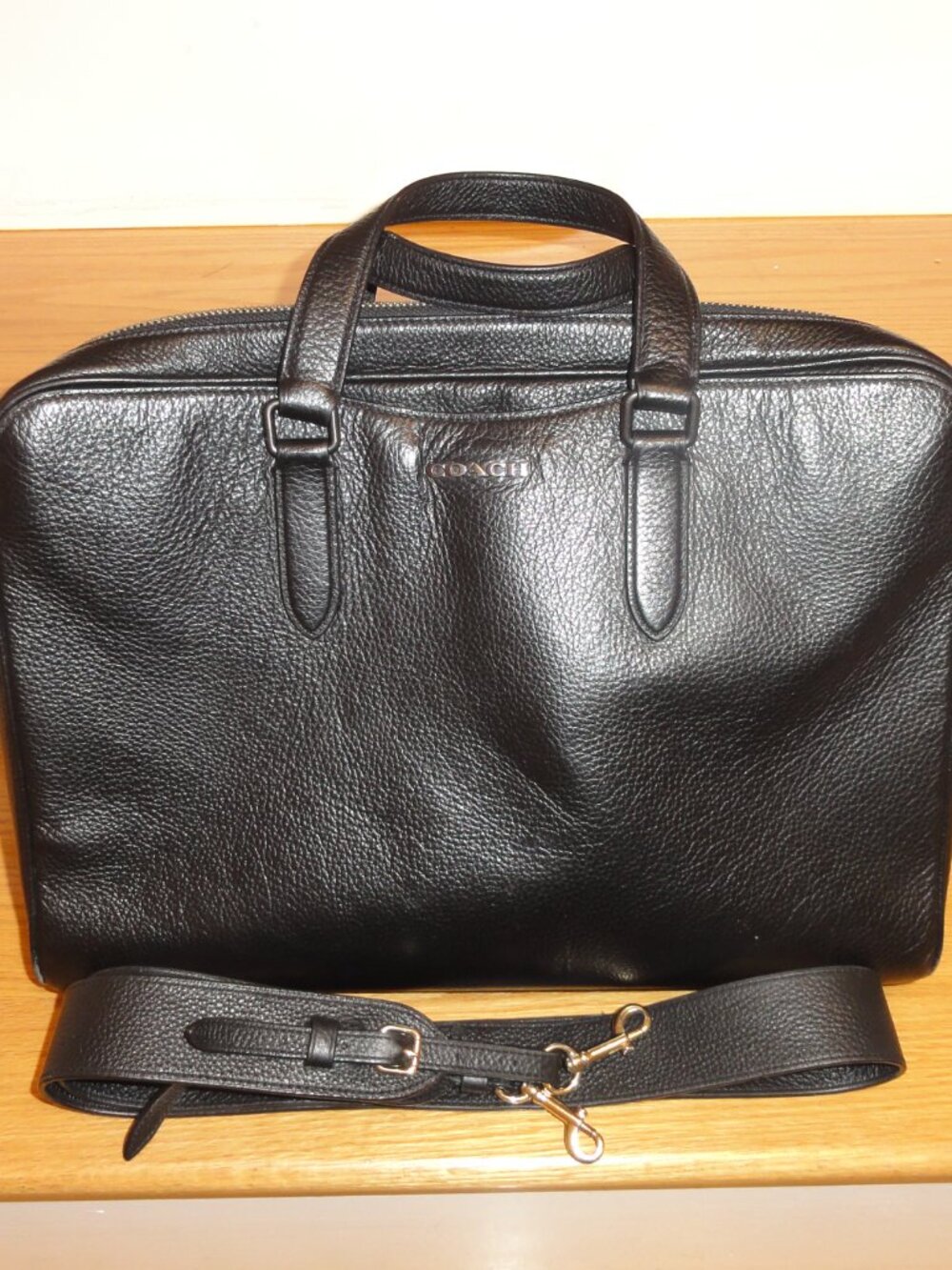 Coach Black Graham Structured Leather Briefcase C8174 GOOD CONDITION!